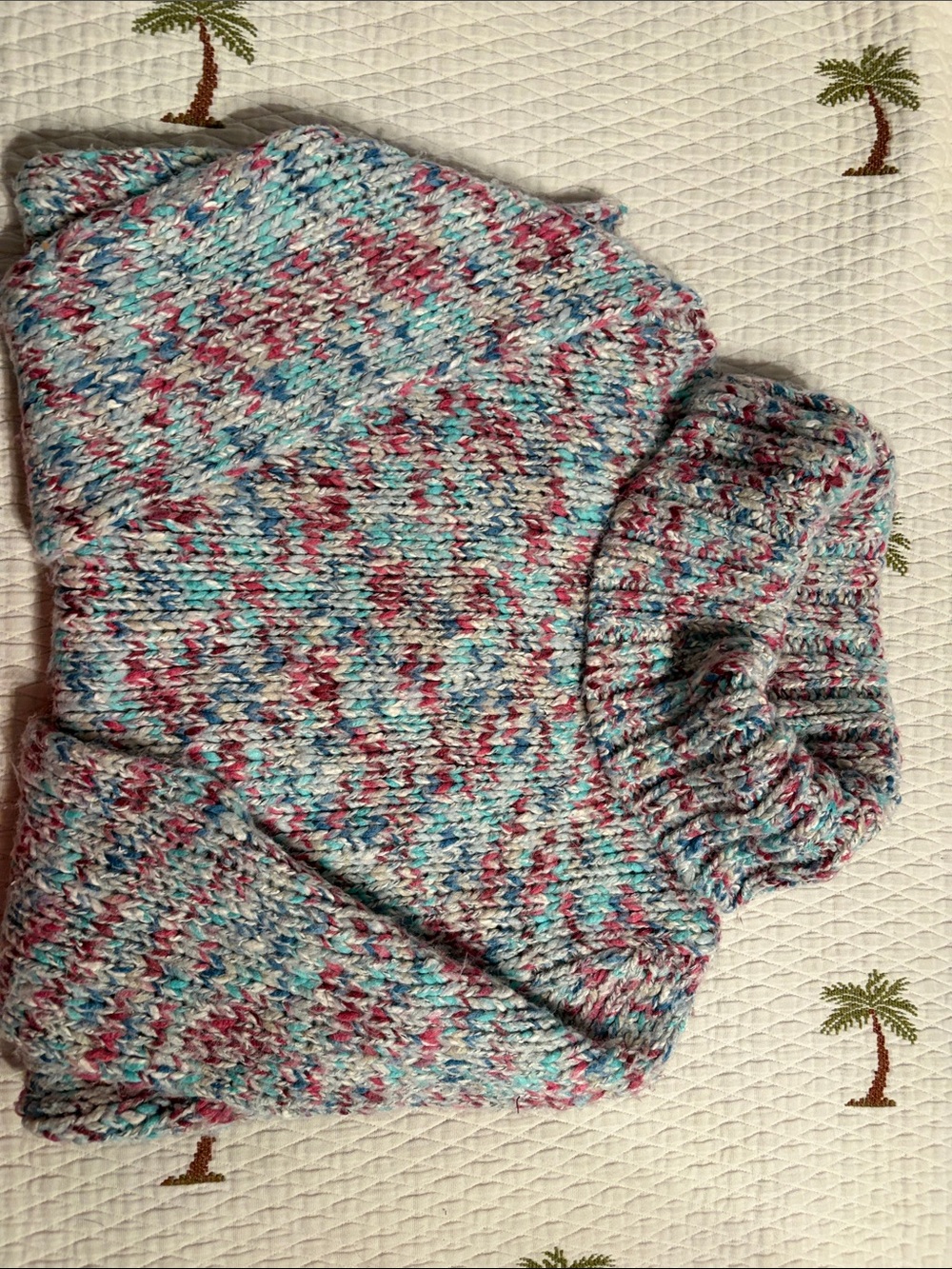 Maurices Multicolor Speckled Knit Turtleneck Sweater - Blue, Pink, White